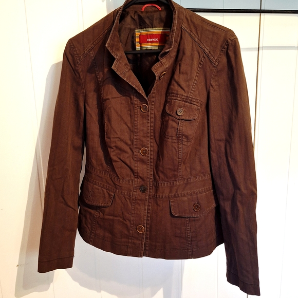 BIANCA Chocolate Brown Utility Jacket Size Medium Very Good Condition - Picture 1 of 5